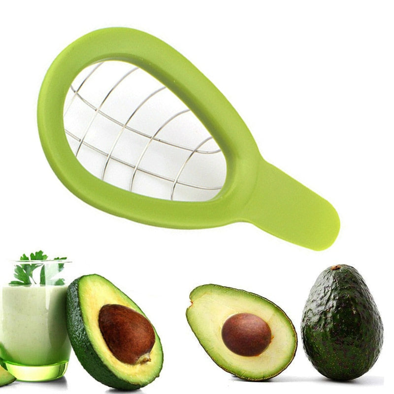 Stainless steel avocado slicer