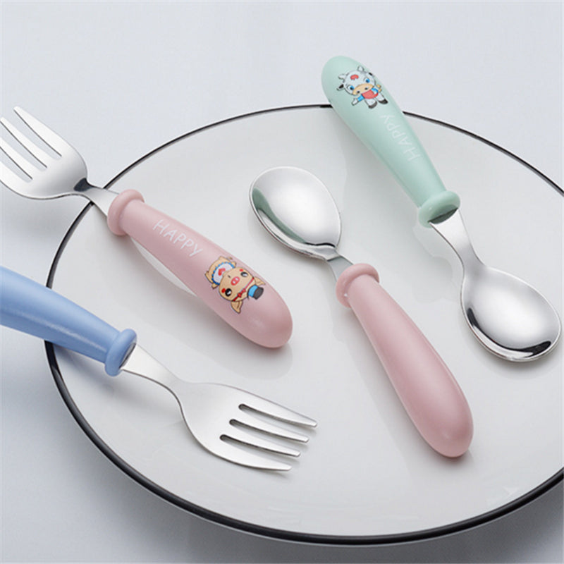 Stainless steel baby tableware spoon and fork