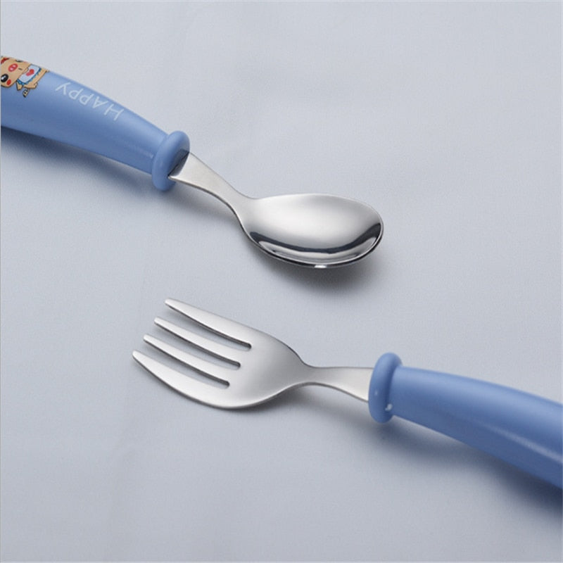 Stainless steel baby tableware spoon and fork