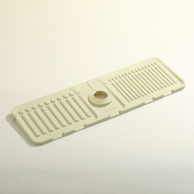 Height-increasing sloped drain pad faucet sink splash guard drain pad