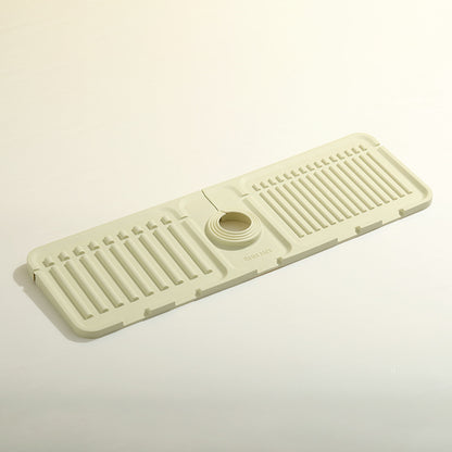 Height-increasing sloped drain pad faucet sink splash guard drain pad