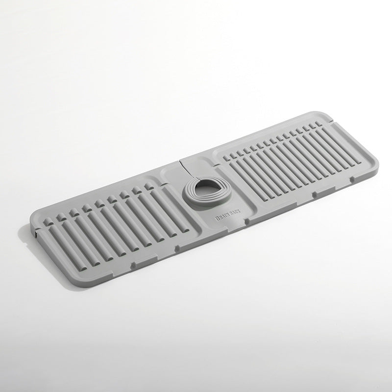 Height-increasing sloped drain pad faucet sink splash guard drain pad