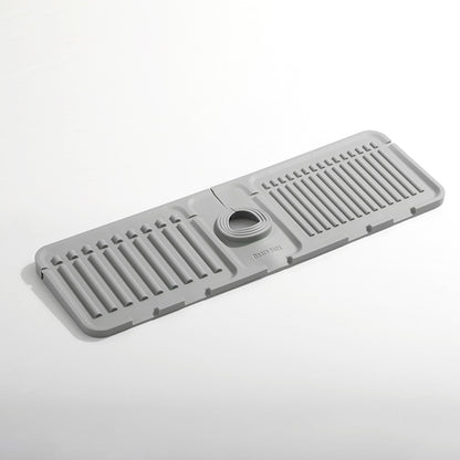 Height-increasing sloped drain pad faucet sink splash guard drain pad