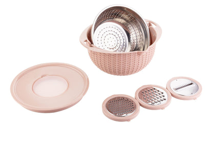 Stainless Steel Water Filter Basin Household Rotating Double-Layer Drainage Basket