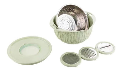 Stainless Steel Water Filter Basin Household Rotating Double-Layer Drainage Basket