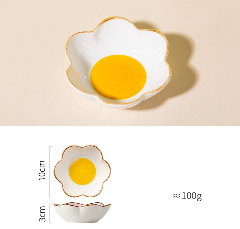 Creative Sun Egg Ceramic Bowl and Plate Set