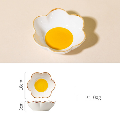 Creative Sun Egg Ceramic Bowl and Plate Set