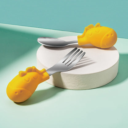 Stainless steel cartoon spoon and fork set