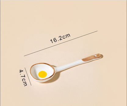 Creative Sun Egg Ceramic Bowl and Plate Set