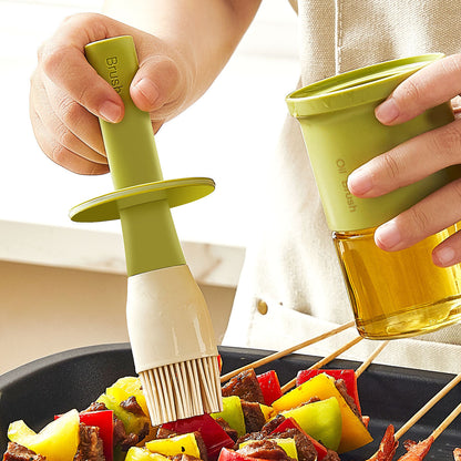 Grill Brush with Bottle, High-Temperature Resistant All-in-One
