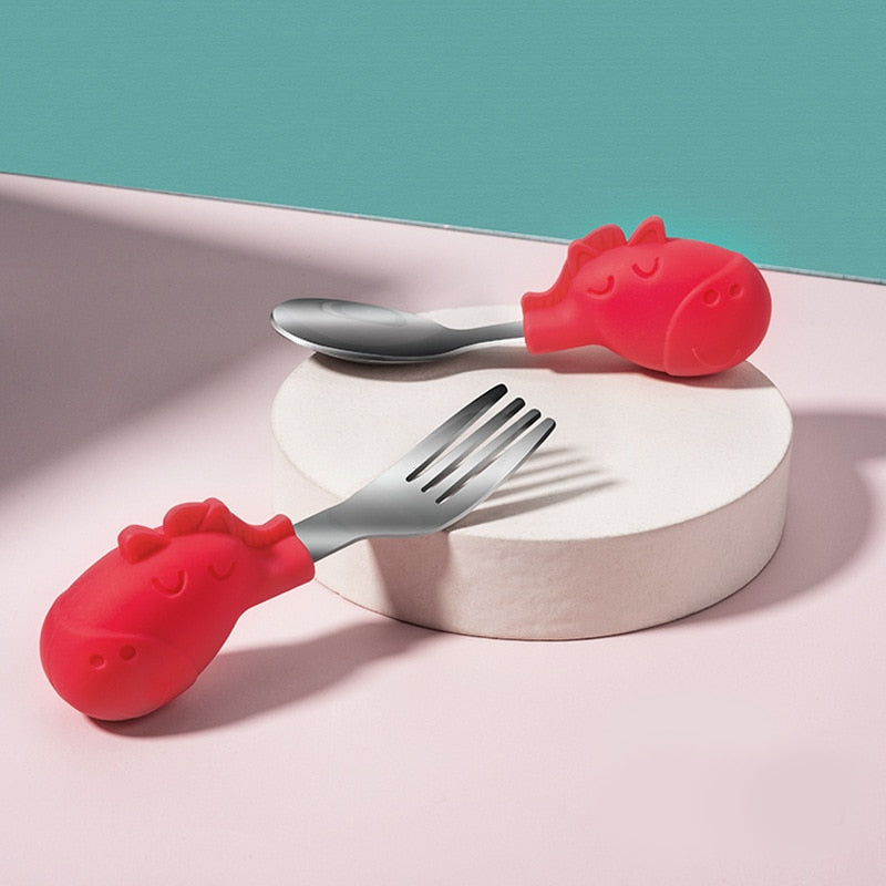 Stainless steel cartoon spoon and fork set