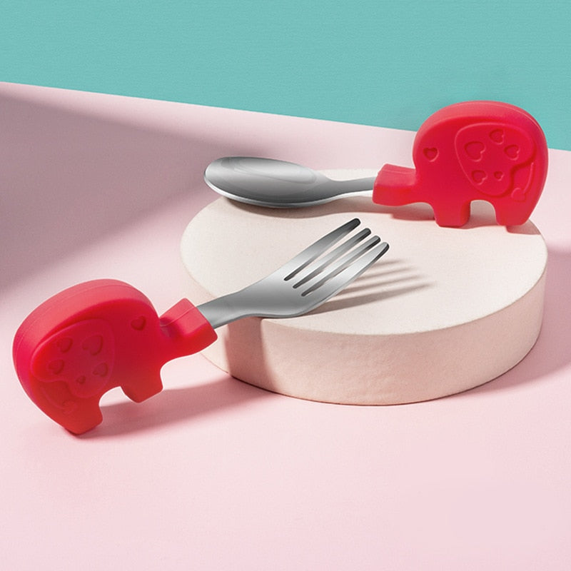 Stainless steel cartoon spoon and fork set