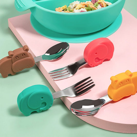 Stainless steel cartoon spoon and fork set