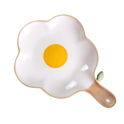 Creative Sun Egg Ceramic Bowl and Plate Set