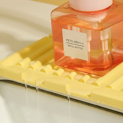 Height-increasing sloped drain pad faucet sink splash guard drain pad