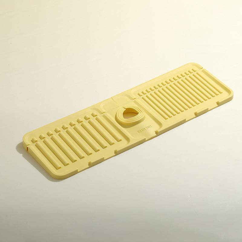 Height-increasing sloped drain pad faucet sink splash guard drain pad