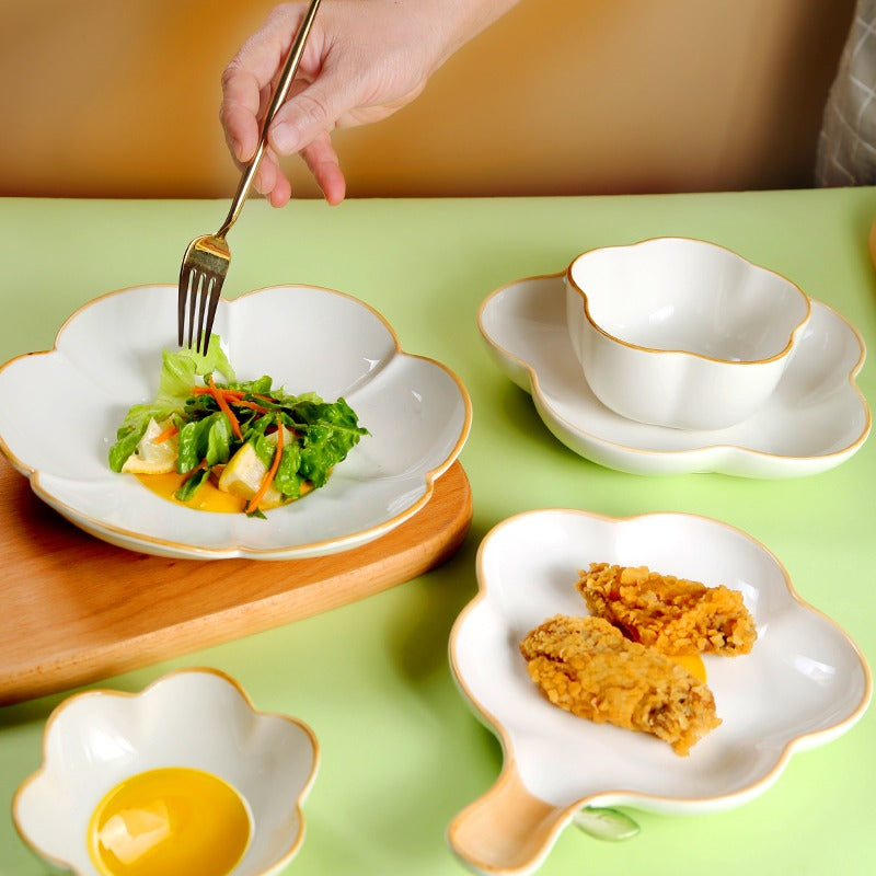 Creative Sun Egg Ceramic Bowl and Plate Set