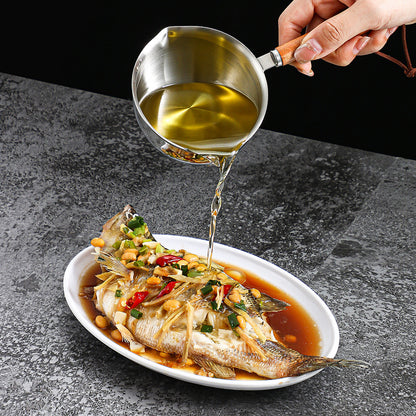 Stainless Steel Splatter-Proof Small Pot, Three-Layer Metal Mesh Hot Oil Pot