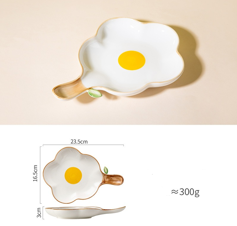 Creative Sun Egg Ceramic Bowl and Plate Set